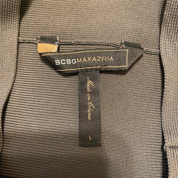 BCBGMaxAzria Simone Dark Olive Gray Bandage Bodycon Mini Skirt Size Large - Picture 3 of 4